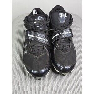 Under Armour Bound Black‎ Athletic Cleats, Suede, Support Strap. Size 11
